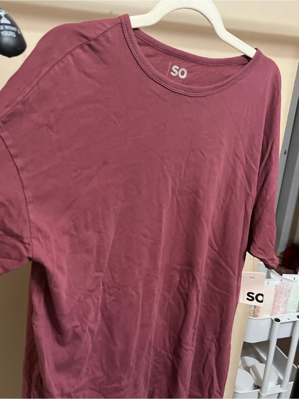 SO Short-Sleeve Crew Tee in Burgundy Wine